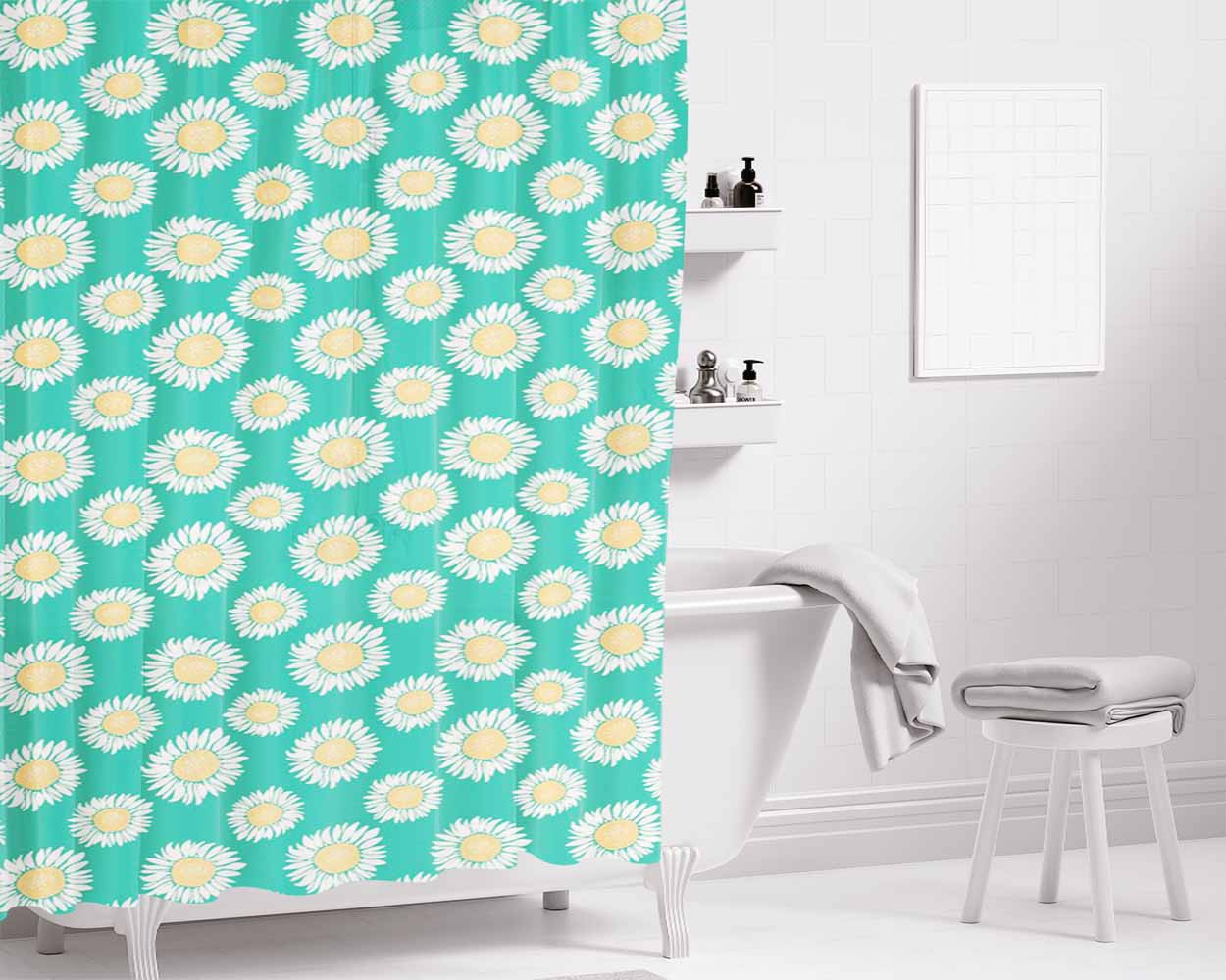 Background Para Bathroom Shower Curtain Fabric Waterproof | 66 X 72 Inch