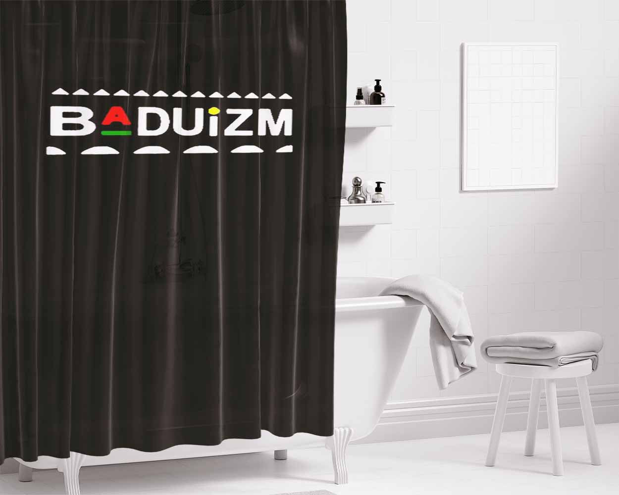 Baduizm Erykah Badu Martin Inspired Stay Woke Afro Centric Bathroom Shower Curtain Fabric Waterproof | 66 X 72 Inch