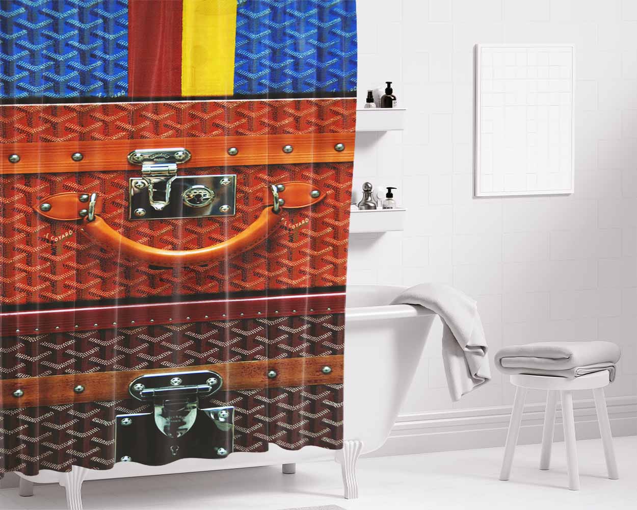 Bags Pattern Egoyard Bathroom Shower Curtain Fabric Waterproof | 66 X 72 Inch