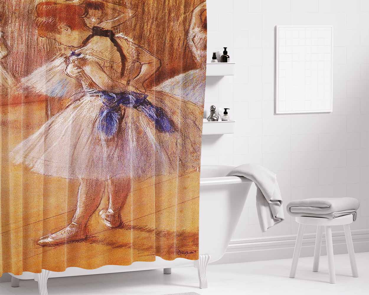 Ballerine Alla Barra By Degas Bathroom Shower Curtain Fabric Waterproof | 66 X 72 Inch