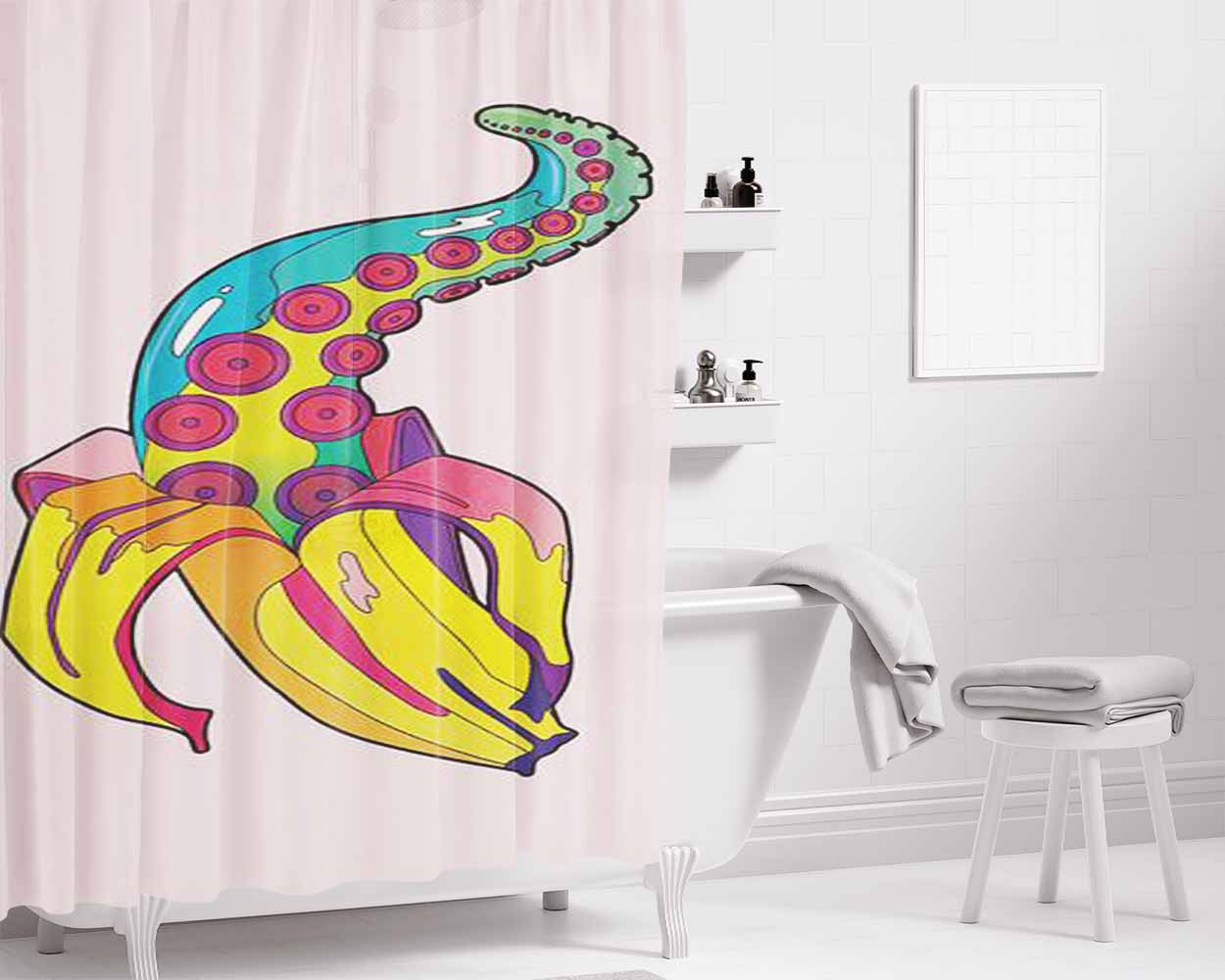 Bananacle Bathroom Shower Curtain Fabric Waterproof | 66 X 72 Inch