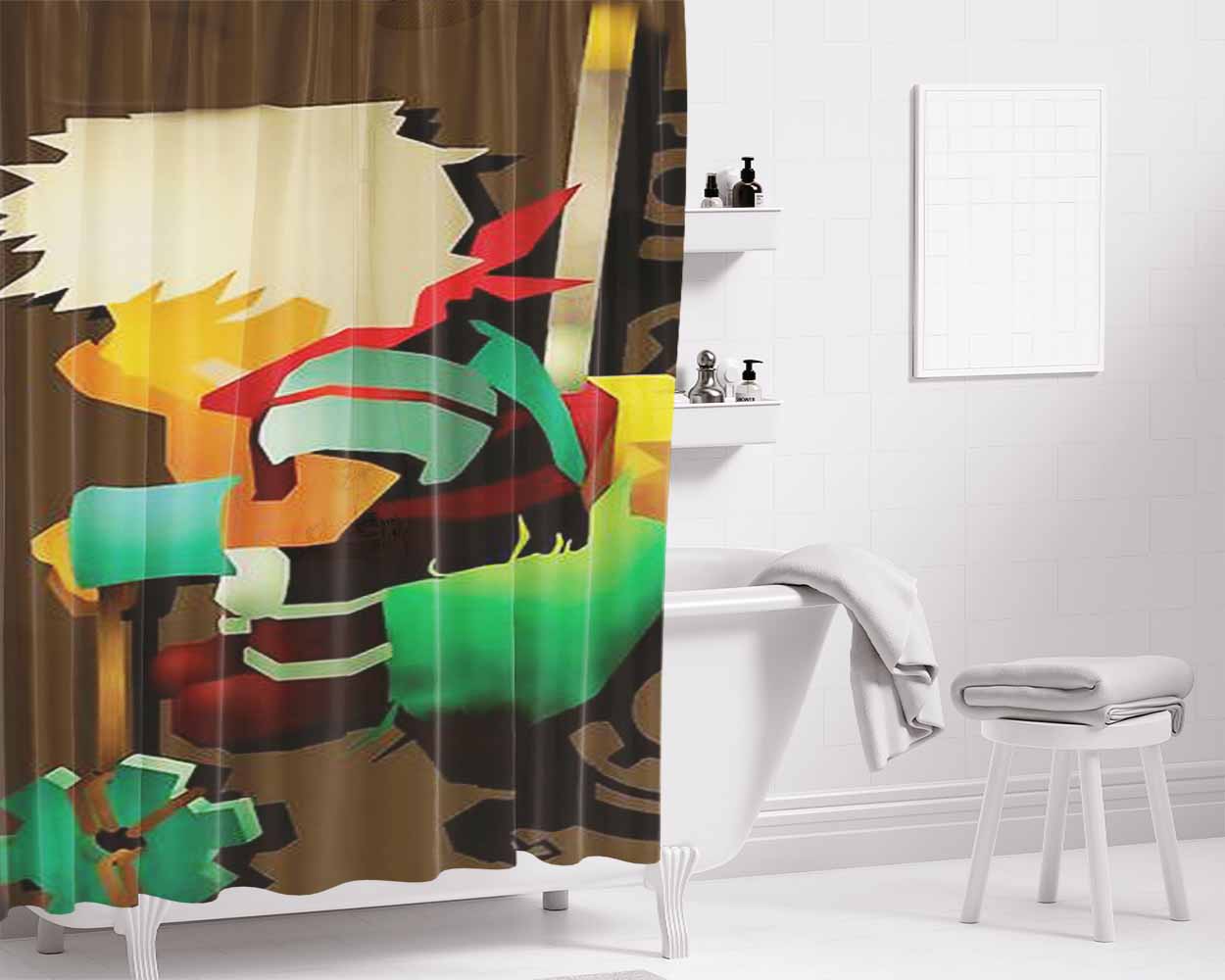 Bastion Let The Kid Think Bathroom Shower Curtain Fabric Waterproof | 66 X 72 Inch