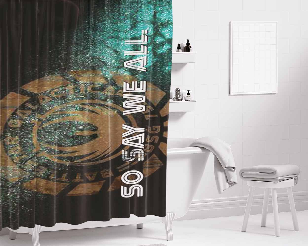 Battlestar Galactica So Say We All Bathroom Shower Curtain Fabric Waterproof | 66 X 72 Inch