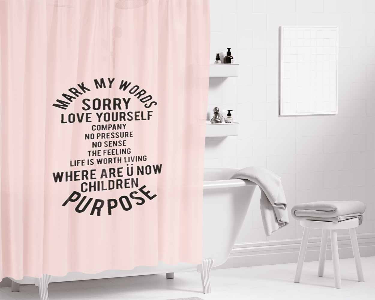 Bieber Purpose Album List New Bathroom Shower Curtain Fabric Waterproof | 66 X 72 Inch