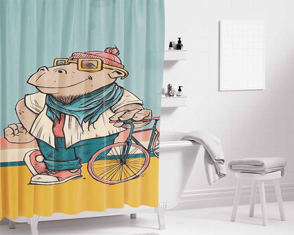 Biking Is A Way Of Life Bathroom Shower Curtain Fabric Waterproof | 66 X 72 Inch