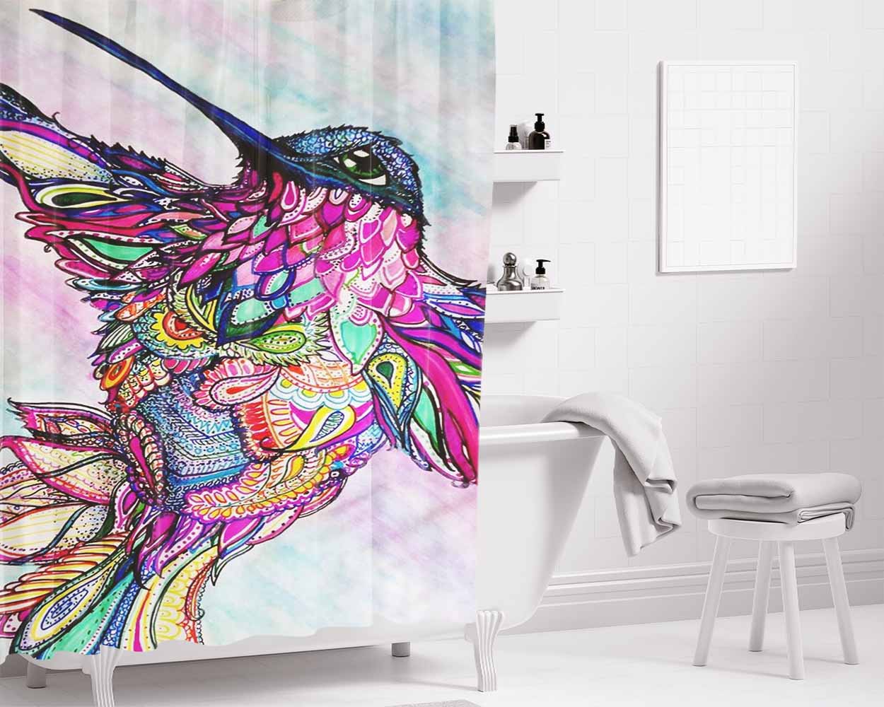 Bird Bathroom Shower Curtain Fabric Waterproof | 66 X 72 Inch