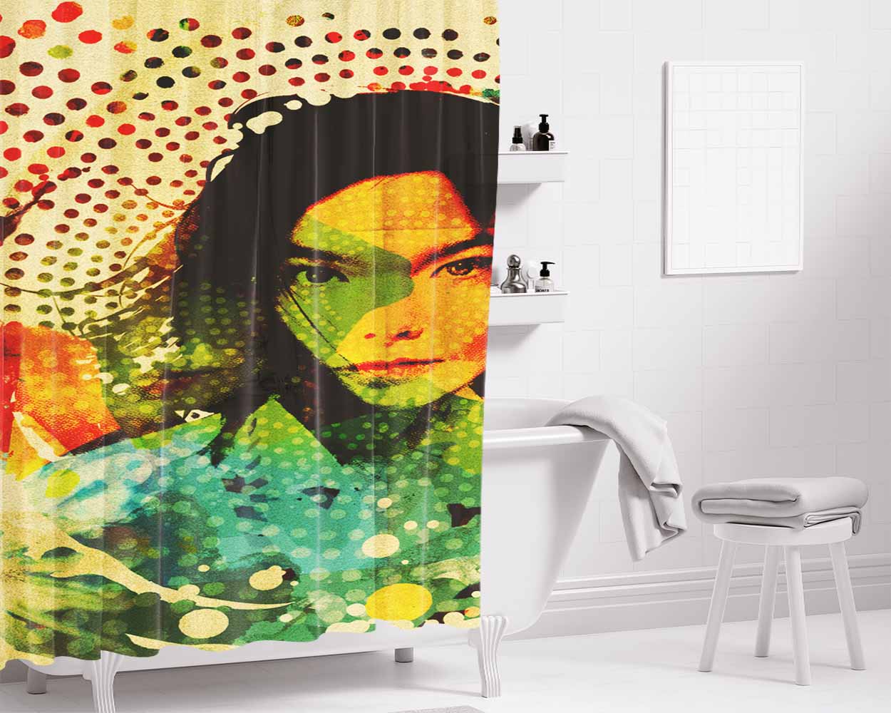 Bjork Bathroom Shower Curtain Fabric Waterproof | 66 X 72 Inch