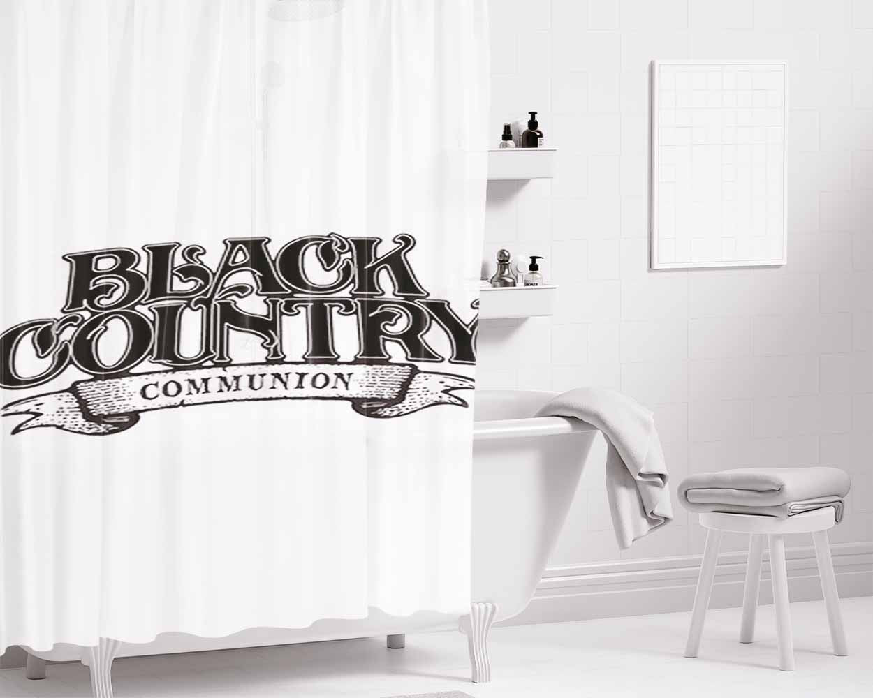 Black Country Communion Bathroom Shower Curtain Fabric Waterproof | 66 X 72 Inch