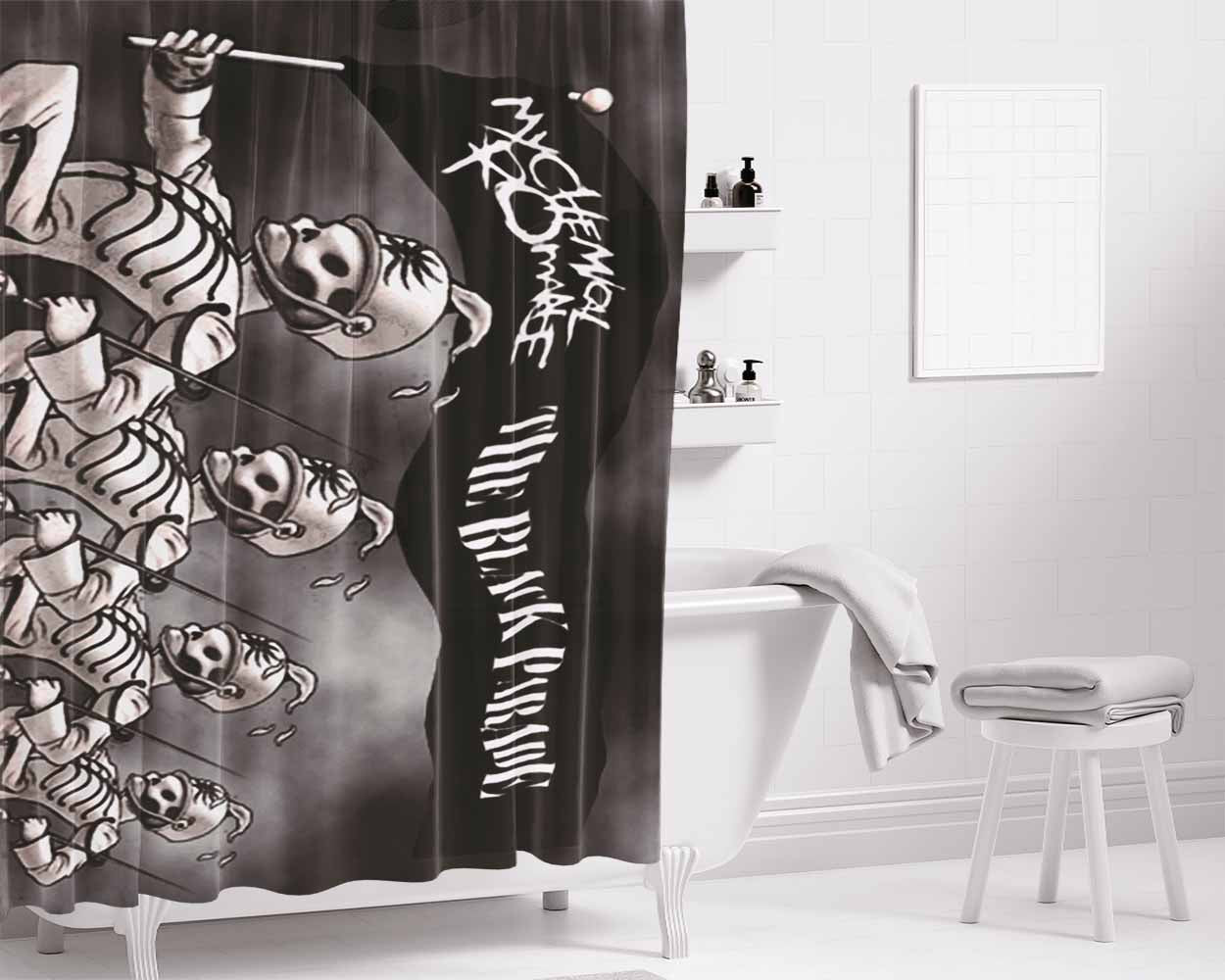 Black Marching Band 2 Bathroom Shower Curtain Fabric Waterproof | 66 X 72 Inch