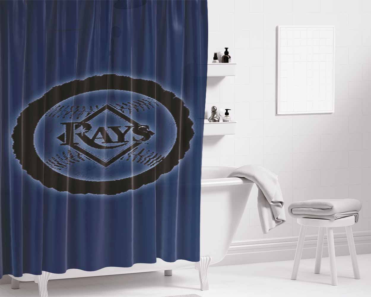 Black Rays Bathroom Shower Curtain Fabric Waterproof | 66 X 72 Inch