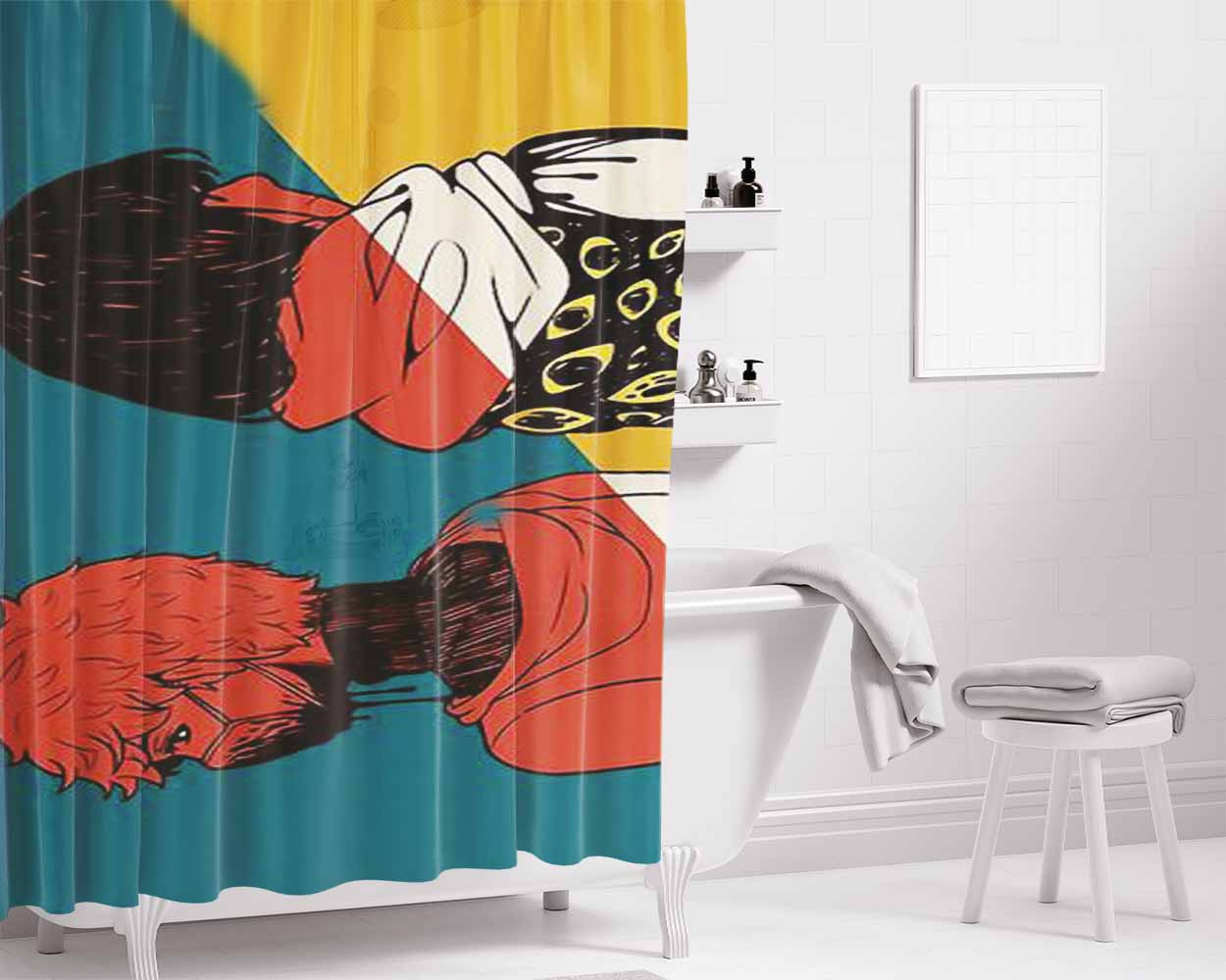 Black Sheep Bathroom Shower Curtain Fabric Waterproof | 66 X 72 Inch