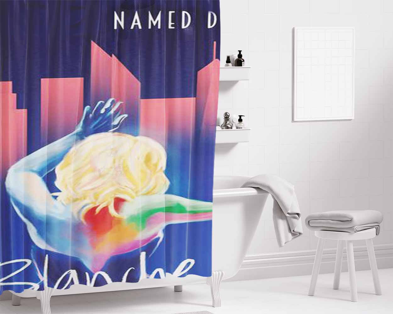 Blanche Nyc Bathroom Shower Curtain Fabric Waterproof | 66 X 72 Inch