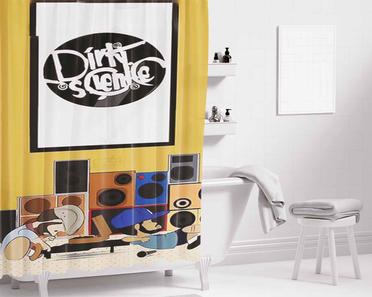 Blu & Exile Peanuts Bathroom Shower Curtain Fabric Waterproof | 66 X 72 Inch