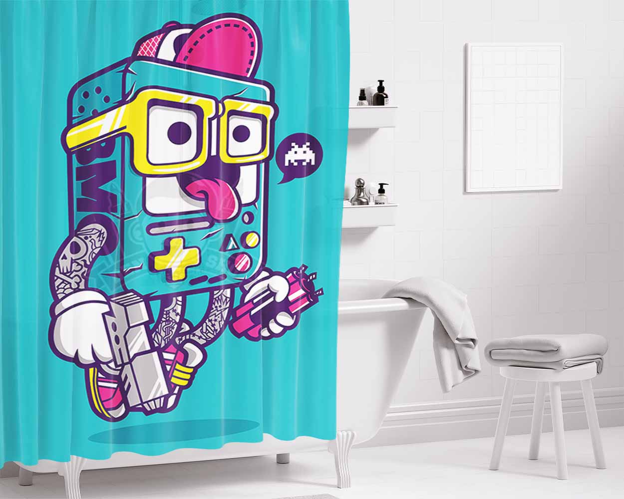 Bmo V2.0 Bathroom Shower Curtain Fabric Waterproof | 66 X 72 Inch