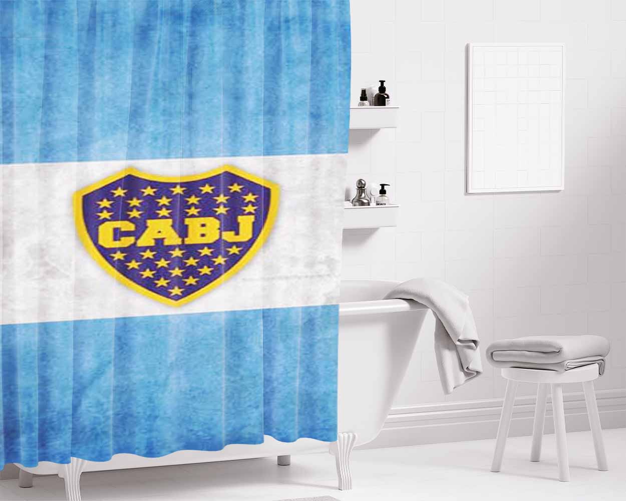 Boca Juniors Bathroom Shower Curtain Fabric Waterproof | 66 X 72 Inch