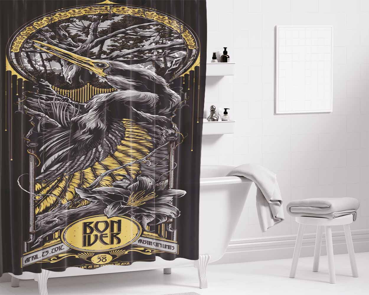 Boniver 38 Bathroom Shower Curtain Fabric Waterproof | 66 X 72 Inch