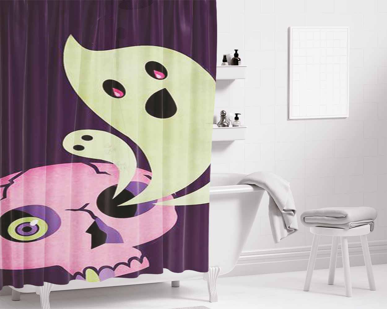 Boo To You Bathroom Shower Curtain Fabric Waterproof | 66 X 72 Inch