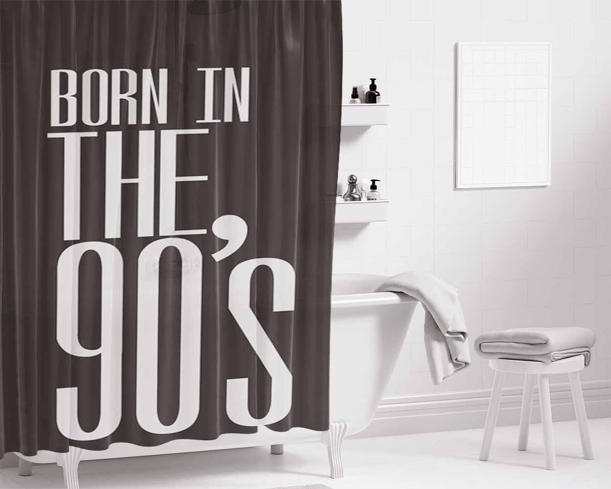 Born In The 90S Bathroom Shower Curtain Fabric Waterproof | 66 X 72 Inch