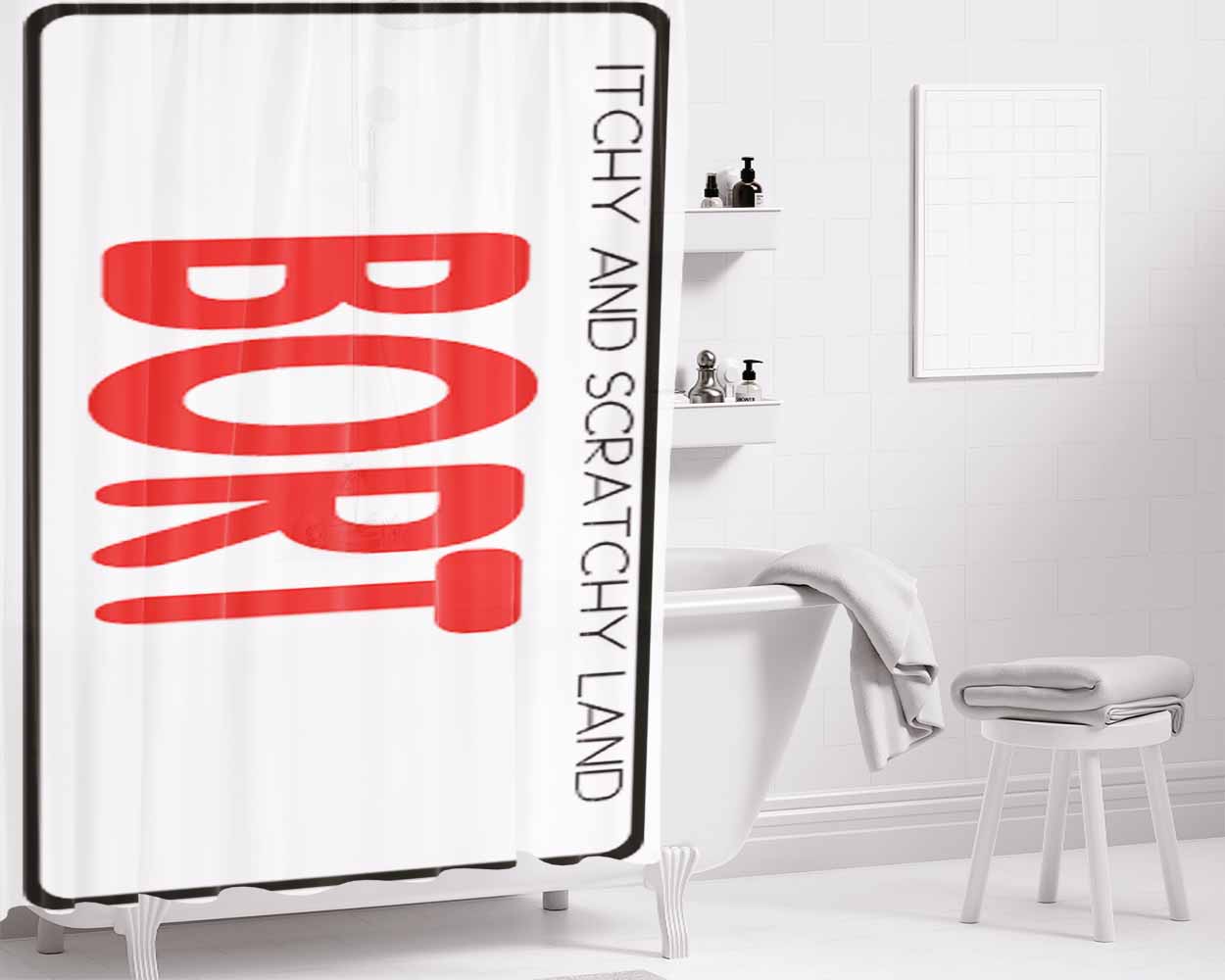 Bort License Plate Cover Bathroom Shower Curtain Fabric Waterproof | 66 X 72 Inch