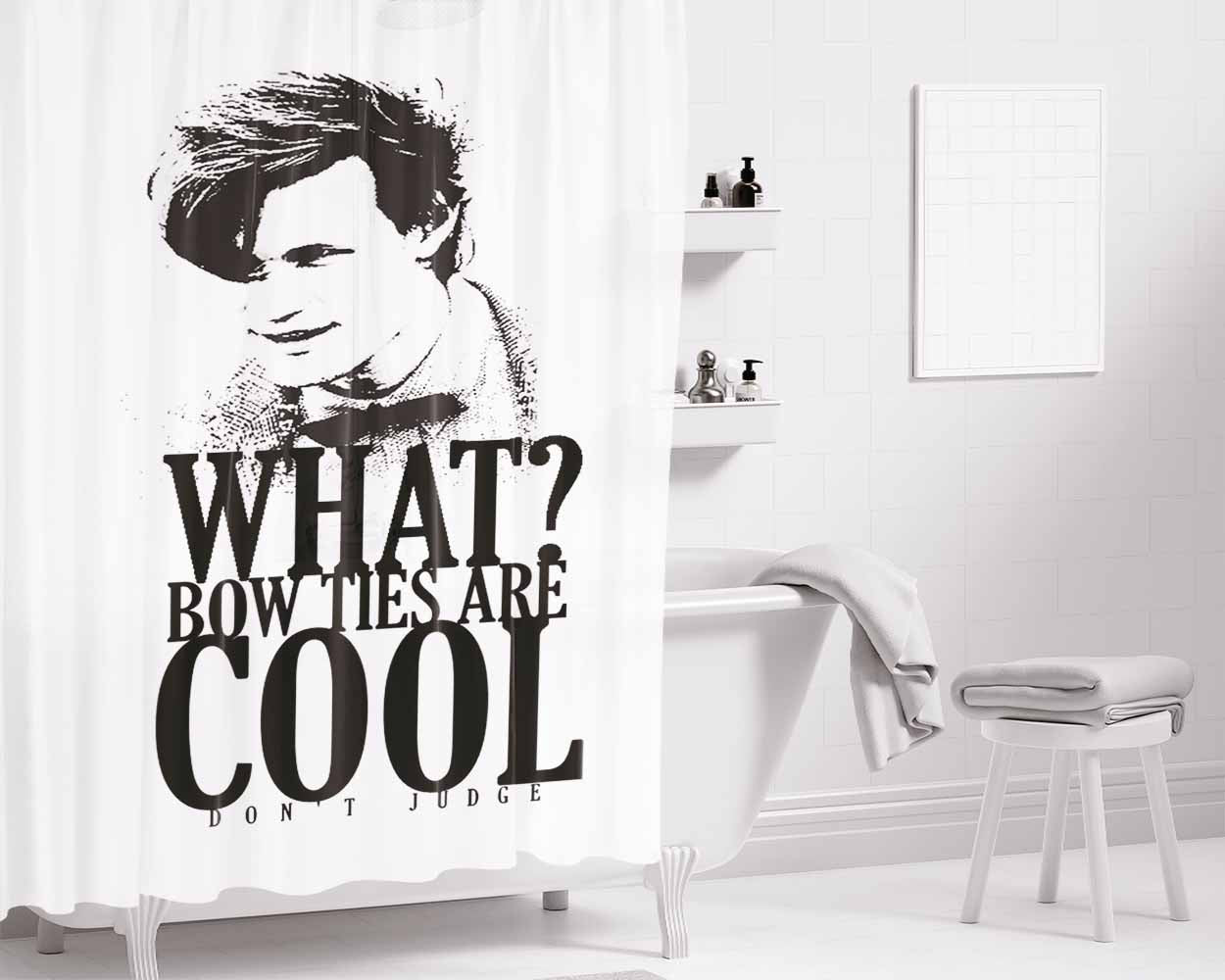 Bow Ties Are Cool Bathroom Shower Curtain Fabric Waterproof | 66 X 72 Inch