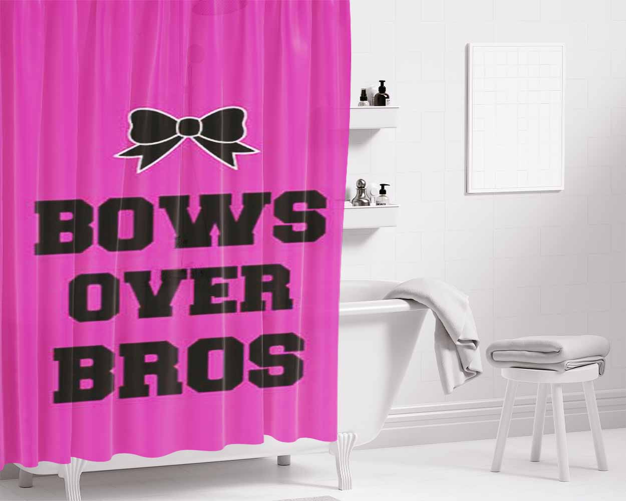 Bows Over Bros Purple Bathroom Shower Curtain Fabric Waterproof | 66 X 72 Inch