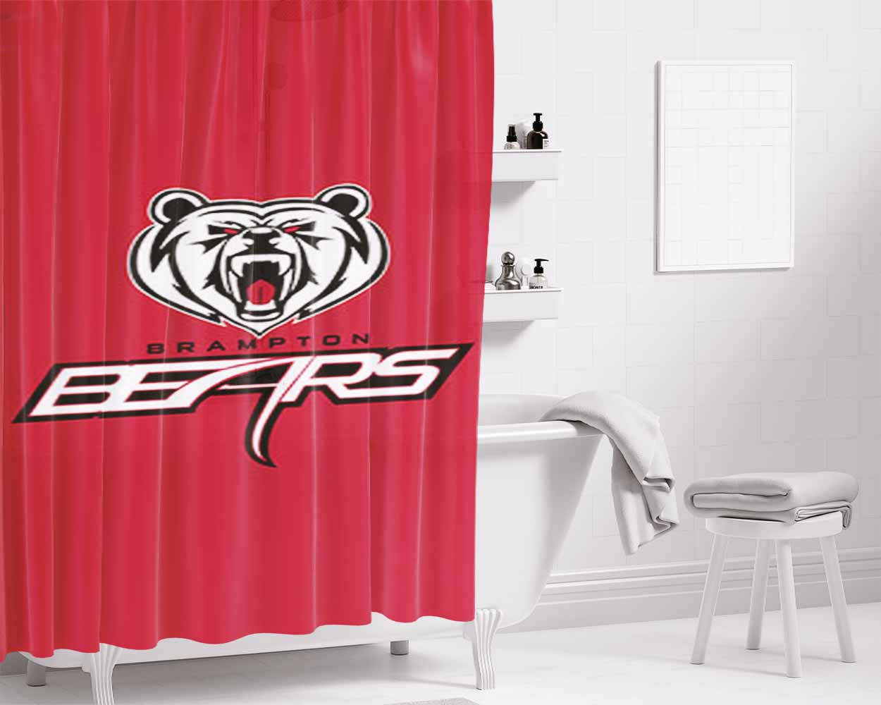 Brampton Bears Bathroom Shower Curtain Fabric Waterproof | 66 X 72 Inch