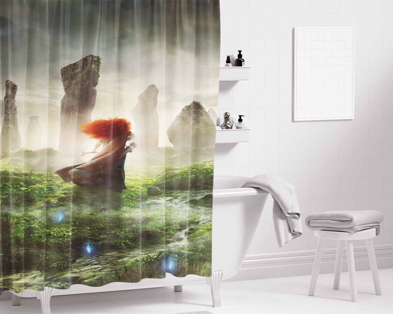 Brave 3 Bathroom Shower Curtain Fabric Waterproof | 66 X 72 Inch