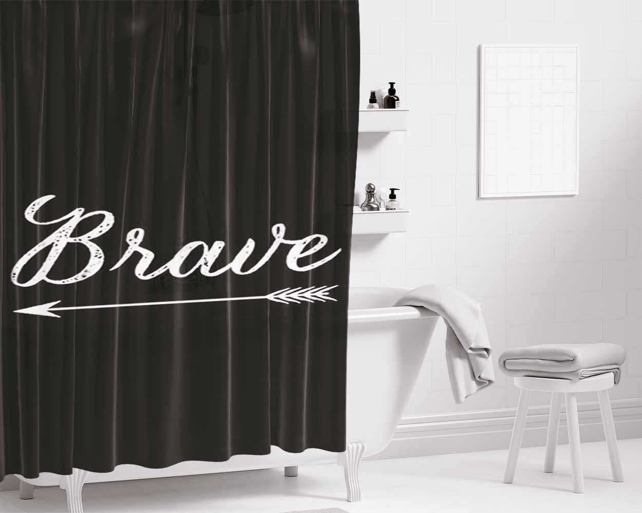 Brave Bathroom Shower Curtain Fabric Waterproof | 66 X 72 Inch