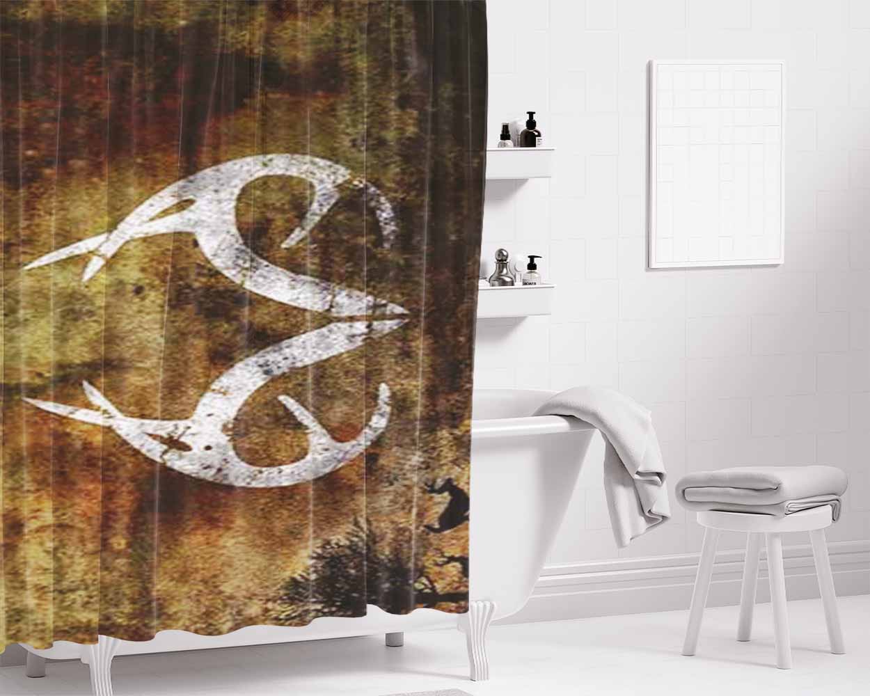 Browning Rough Logo Bathroom Shower Curtain Fabric Waterproof | 66 X 72 Inch