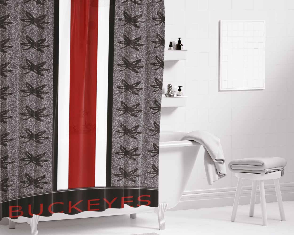 Buck Eyes Pattern Bathroom Shower Curtain Fabric Waterproof | 66 X 72 Inch