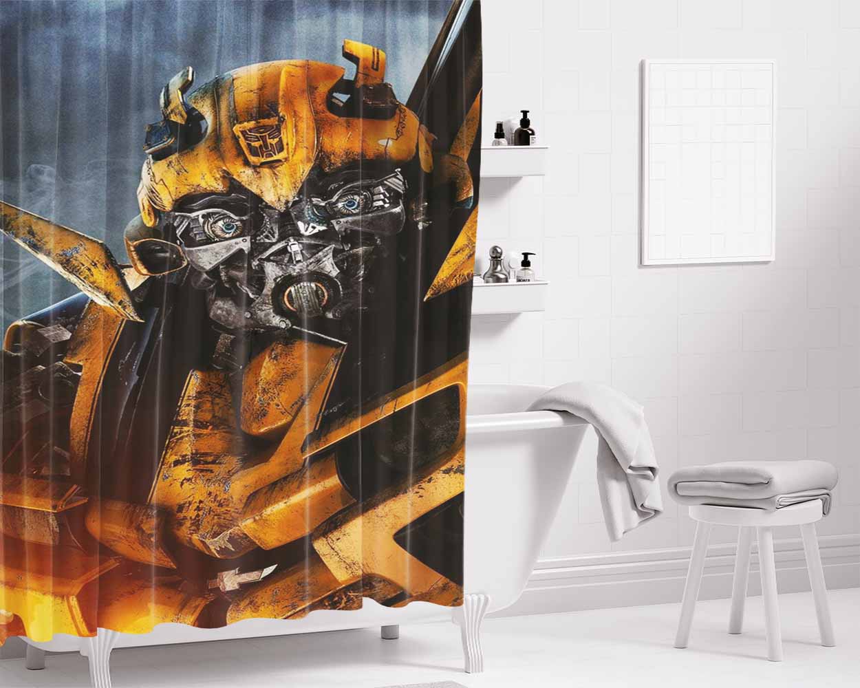 Bumbble Bee Bathroom Shower Curtain Fabric Waterproof | 66 X 72 Inch