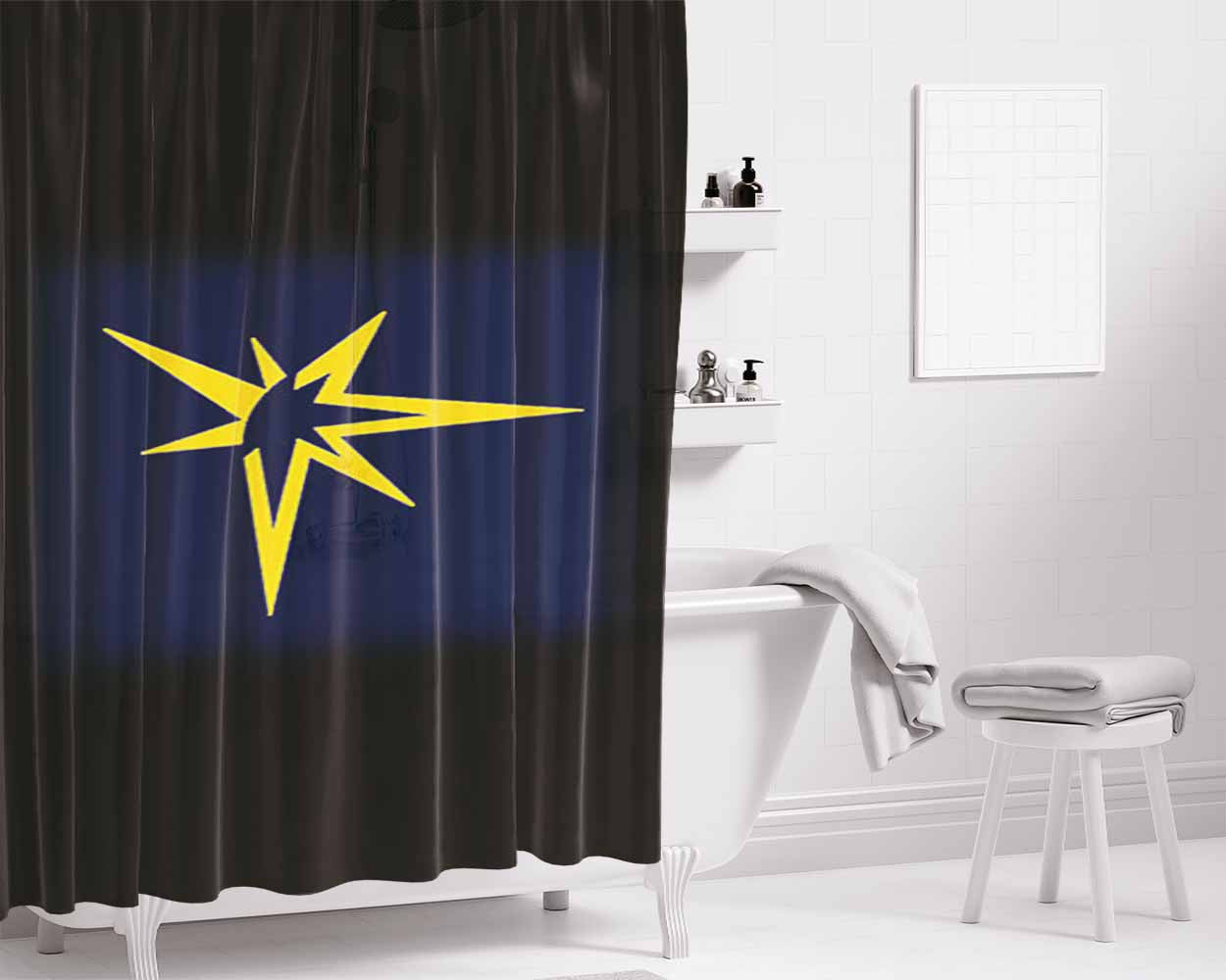 Burst Bathroom Shower Curtain Fabric Waterproof | 66 X 72 Inch