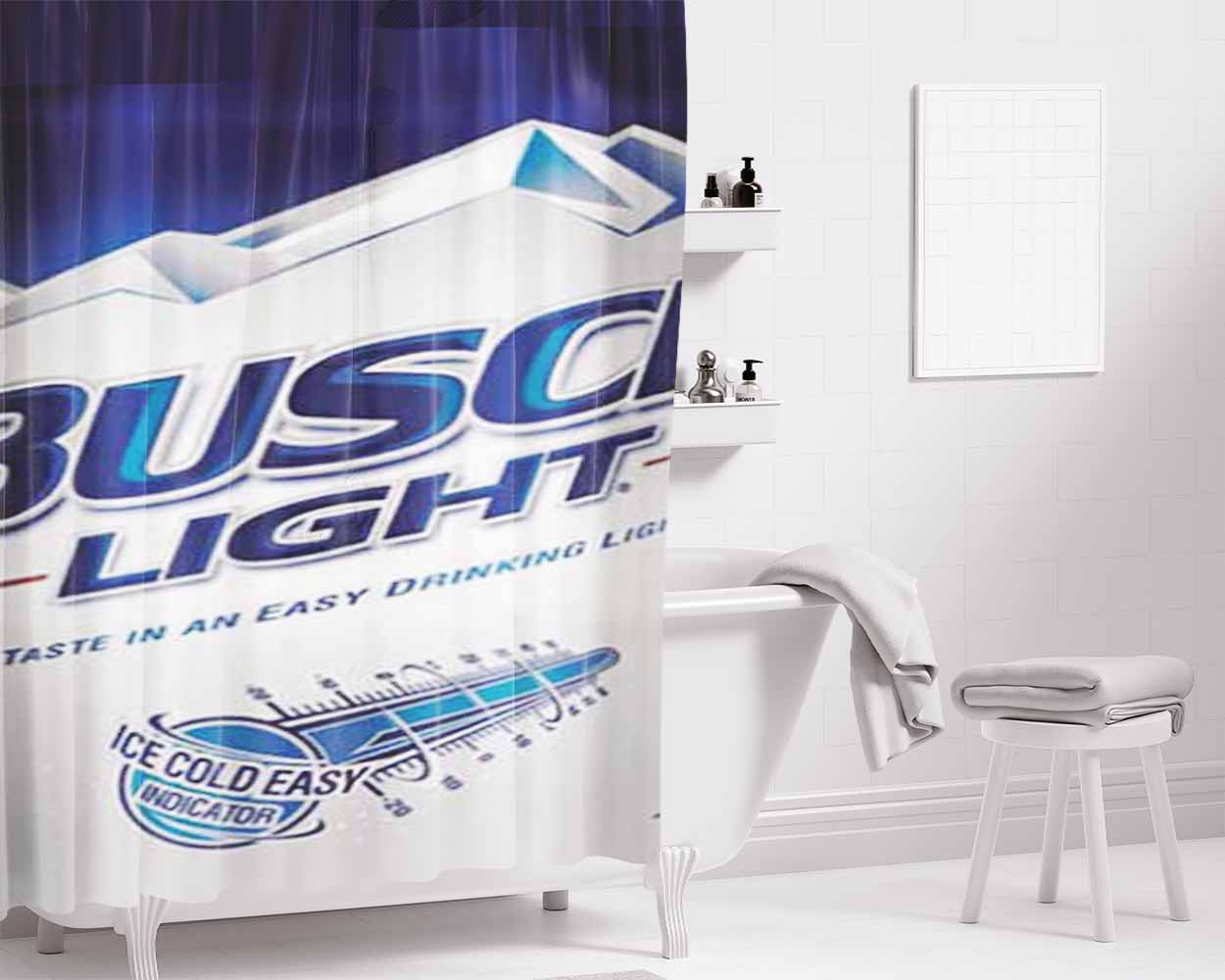 Busch Light Can Bathroom Shower Curtain Fabric Waterproof | 66 X 72 Inch