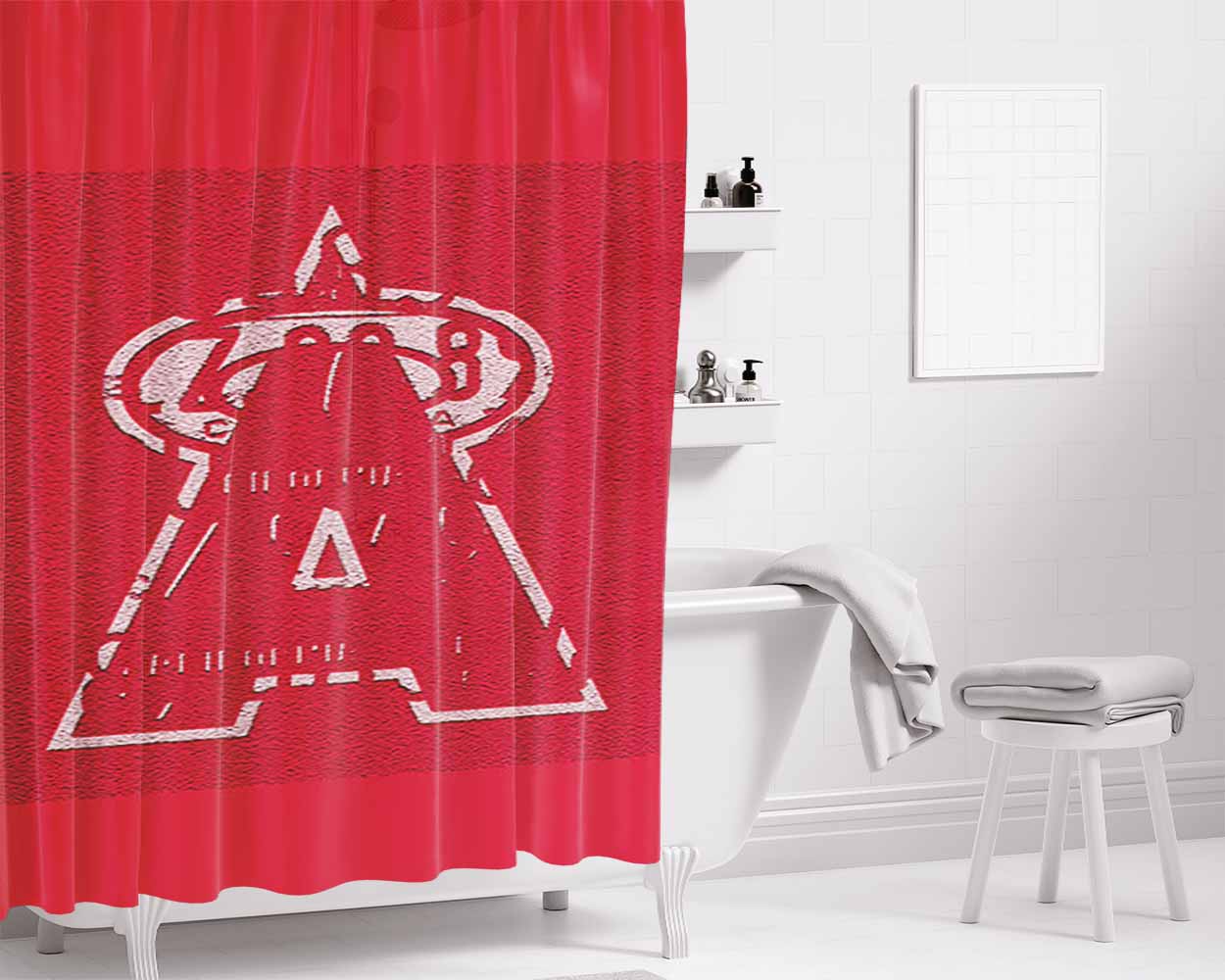 California Angeles Anheim Bathroom Shower Curtain Fabric Waterproof | 66 X 72 Inch