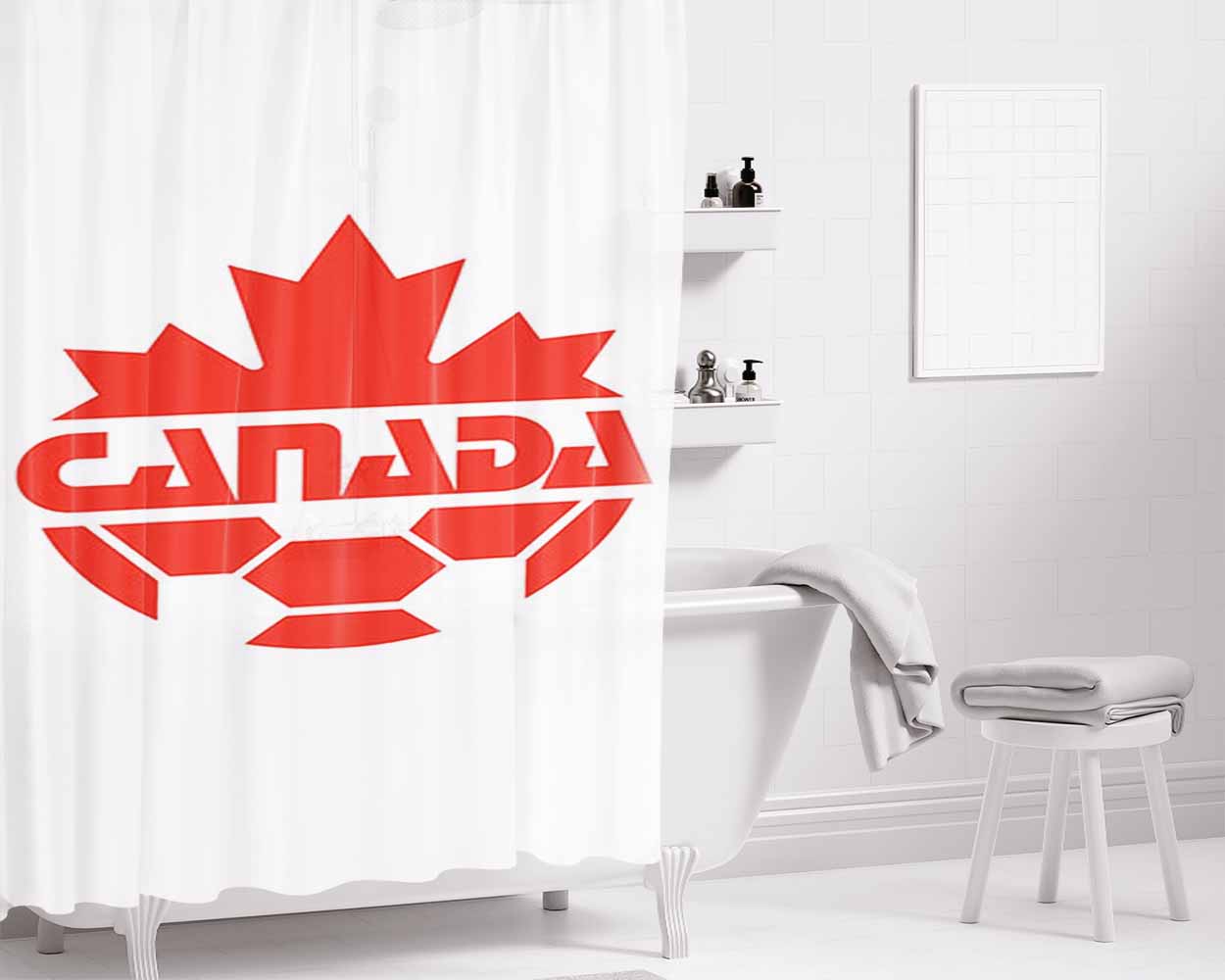 Canada Girl Singer Singing Bathroom Shower Curtain Fabric Waterproof | 66 X 72 Inch