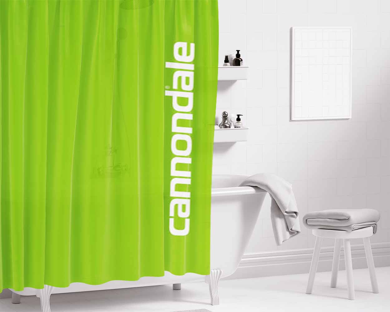 Cannondale Bike Team Bathroom Shower Curtain Fabric Waterproof | 66 X 72 Inch