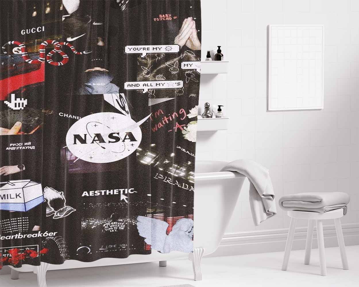 Cep Telefonu Bathroom Shower Curtain Fabric Waterproof | 66 X 72 Inch