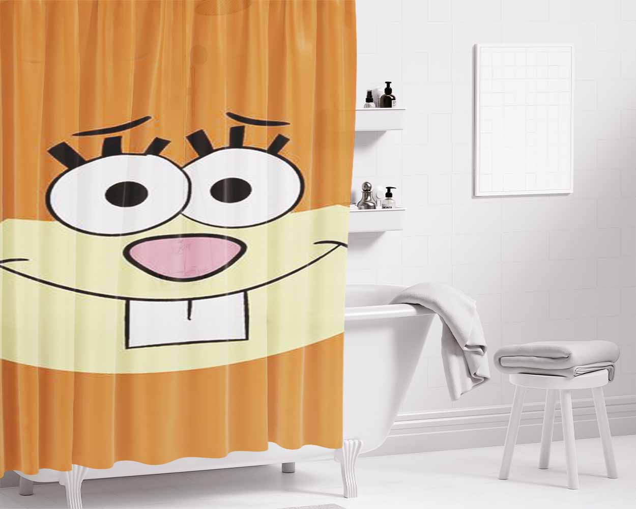 Cheeky Sandy Bathroom Shower Curtain Fabric Waterproof | 66 X 72 Inch