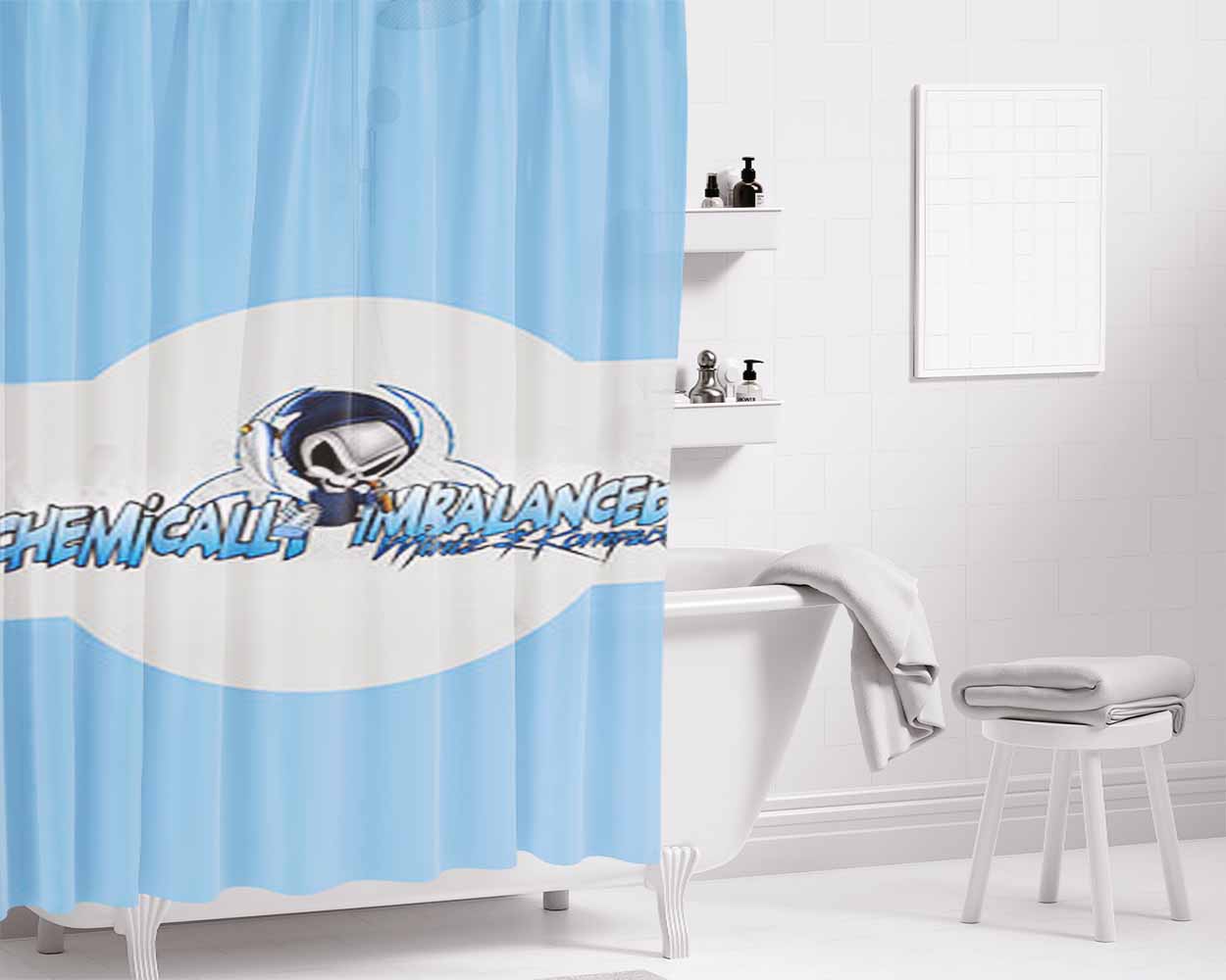 Chemical Imbalanced Bathroom Shower Curtain Fabric Waterproof | 66 X 72 Inch