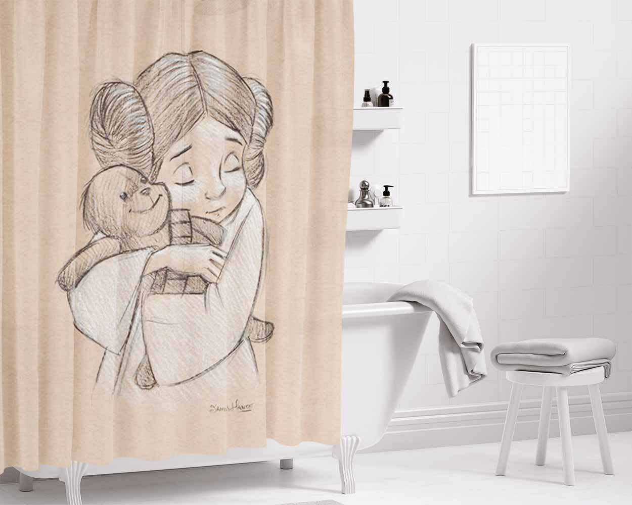 Childlike Innocence Bathroom Shower Curtain Fabric Waterproof | 66 X 72 Inch