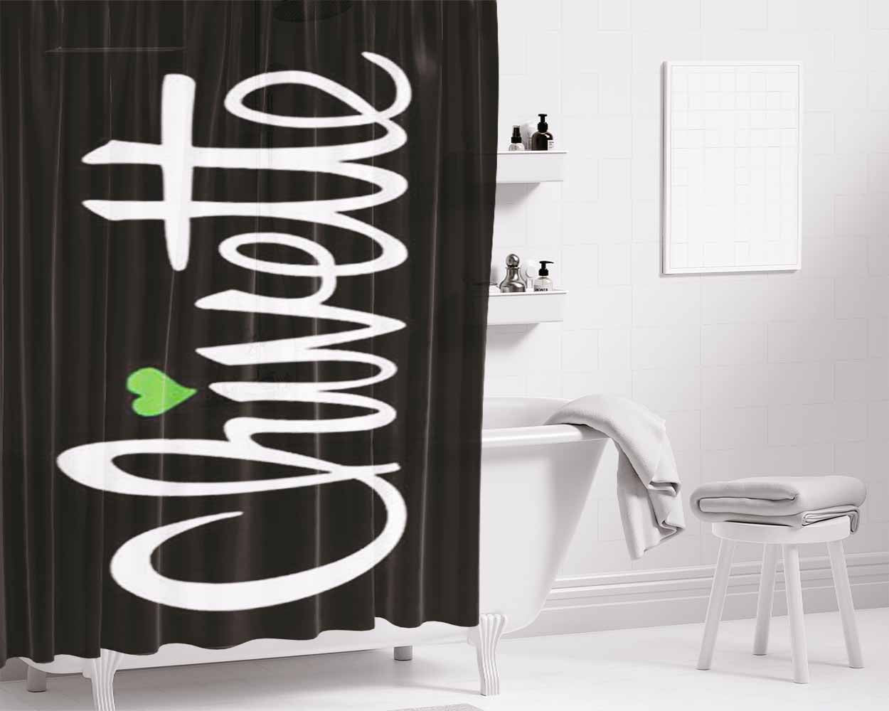 Chivette Logo Bathroom Shower Curtain Fabric Waterproof | 66 X 72 Inch