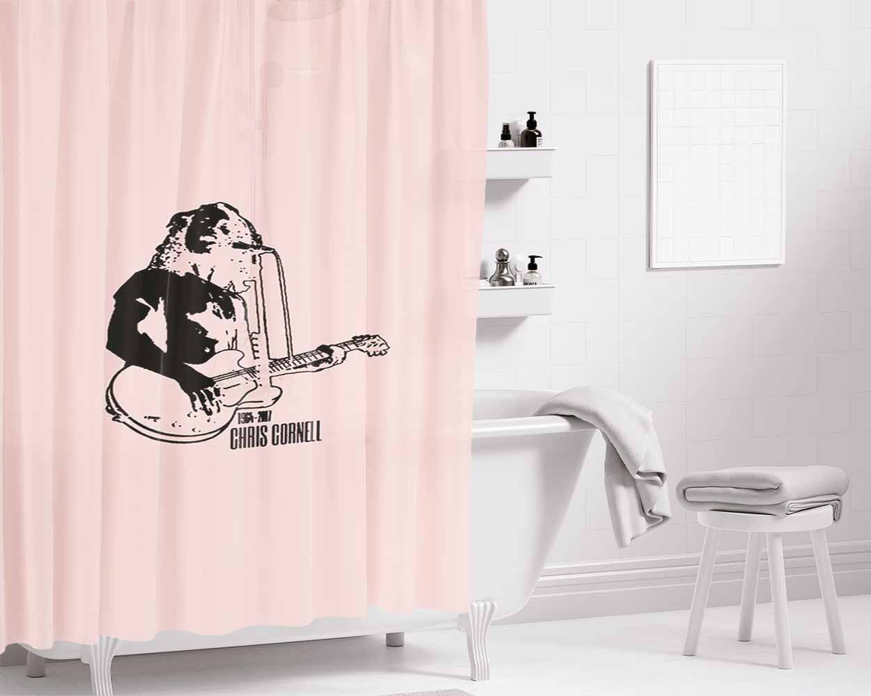 Chris Cornell 1964 2017 Tribute Rip Soundgarden Bathroom Shower Curtain Fabric Waterproof | 66 X 72 Inch