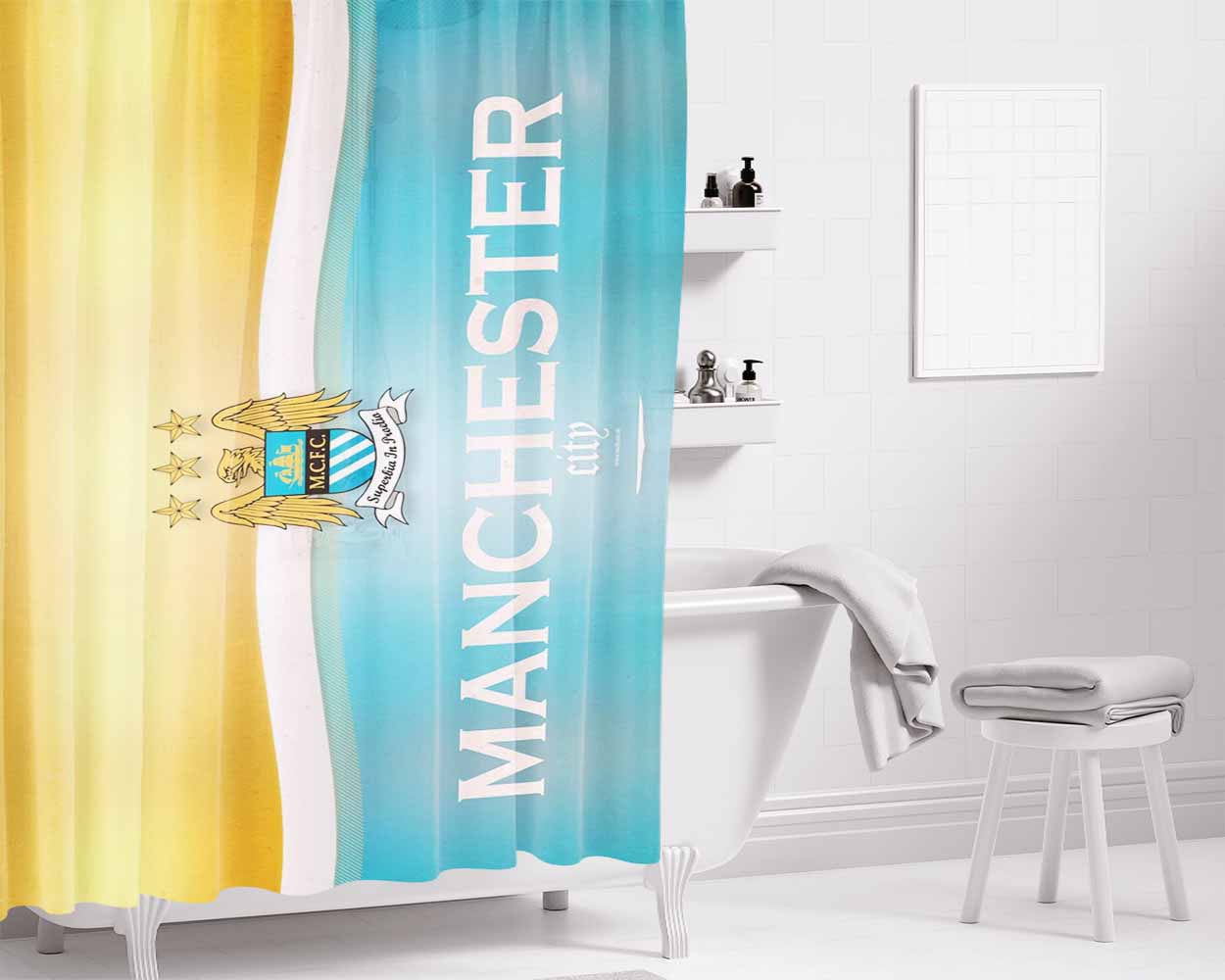 City Fc Bathroom Shower Curtain Fabric Waterproof | 66 X 72 Inch