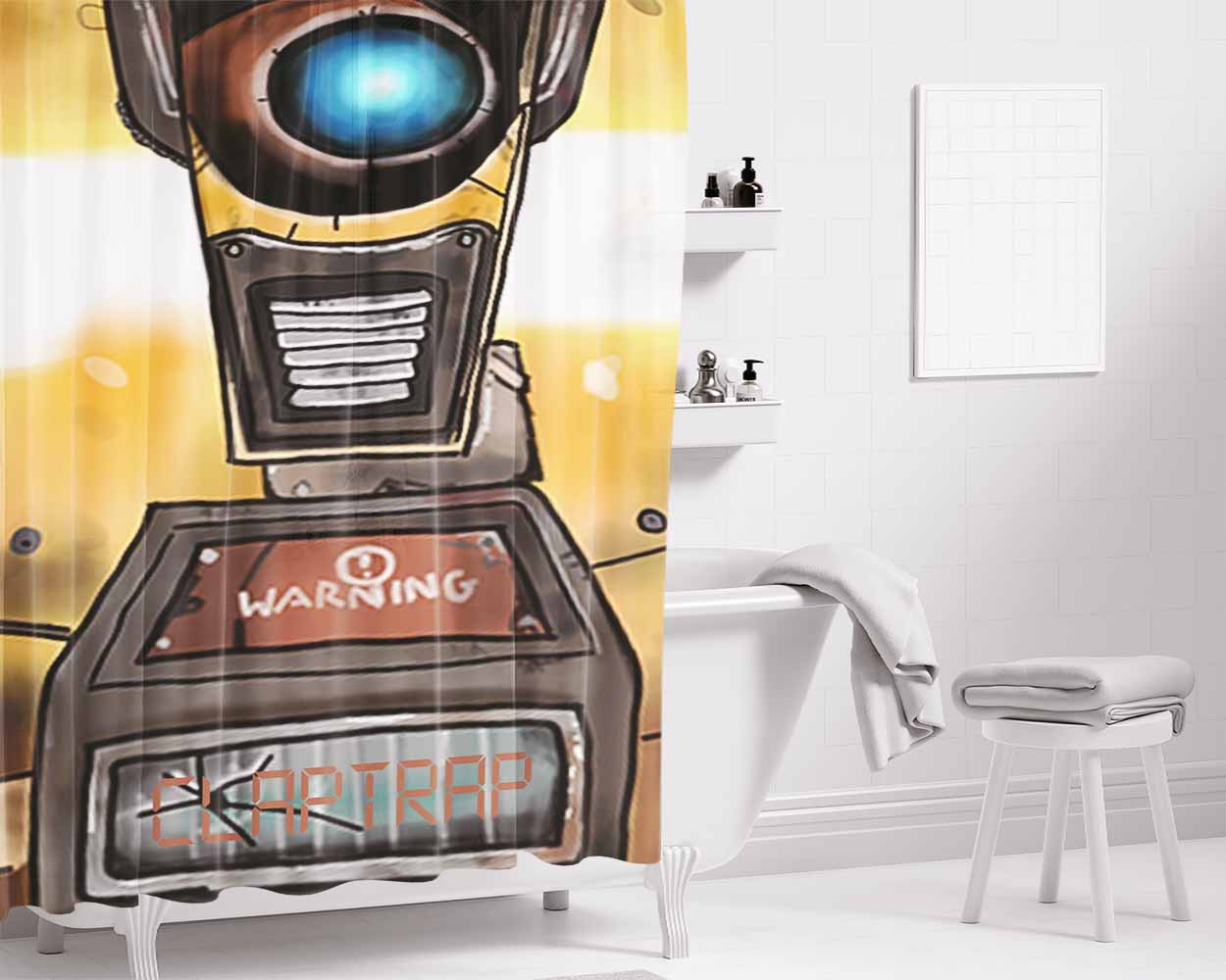 Claptrap Bathroom Shower Curtain Fabric Waterproof | 66 X 72 Inch