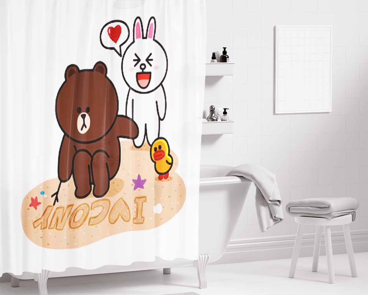 Conny Bathroom Shower Curtain Fabric Waterproof | 66 X 72 Inch