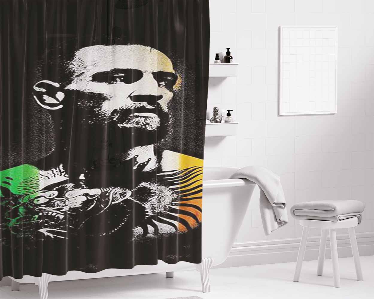Conor Mc Gregor Irish Colors Bathroom Shower Curtain Fabric Waterproof | 66 X 72 Inch
