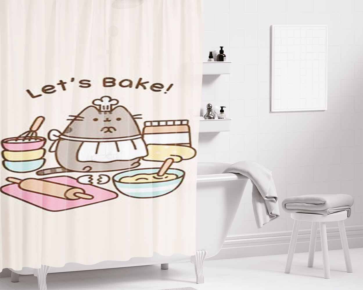 Cooking Mama (Pushen) Bathroom Shower Curtain Fabric Waterproof | 66 X 72 Inch