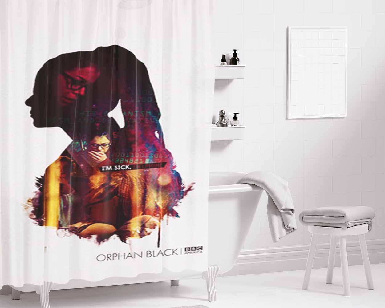 Cosima Niehaus Orphan Black Bathroom Shower Curtain Fabric Waterproof | 66 X 72 Inch