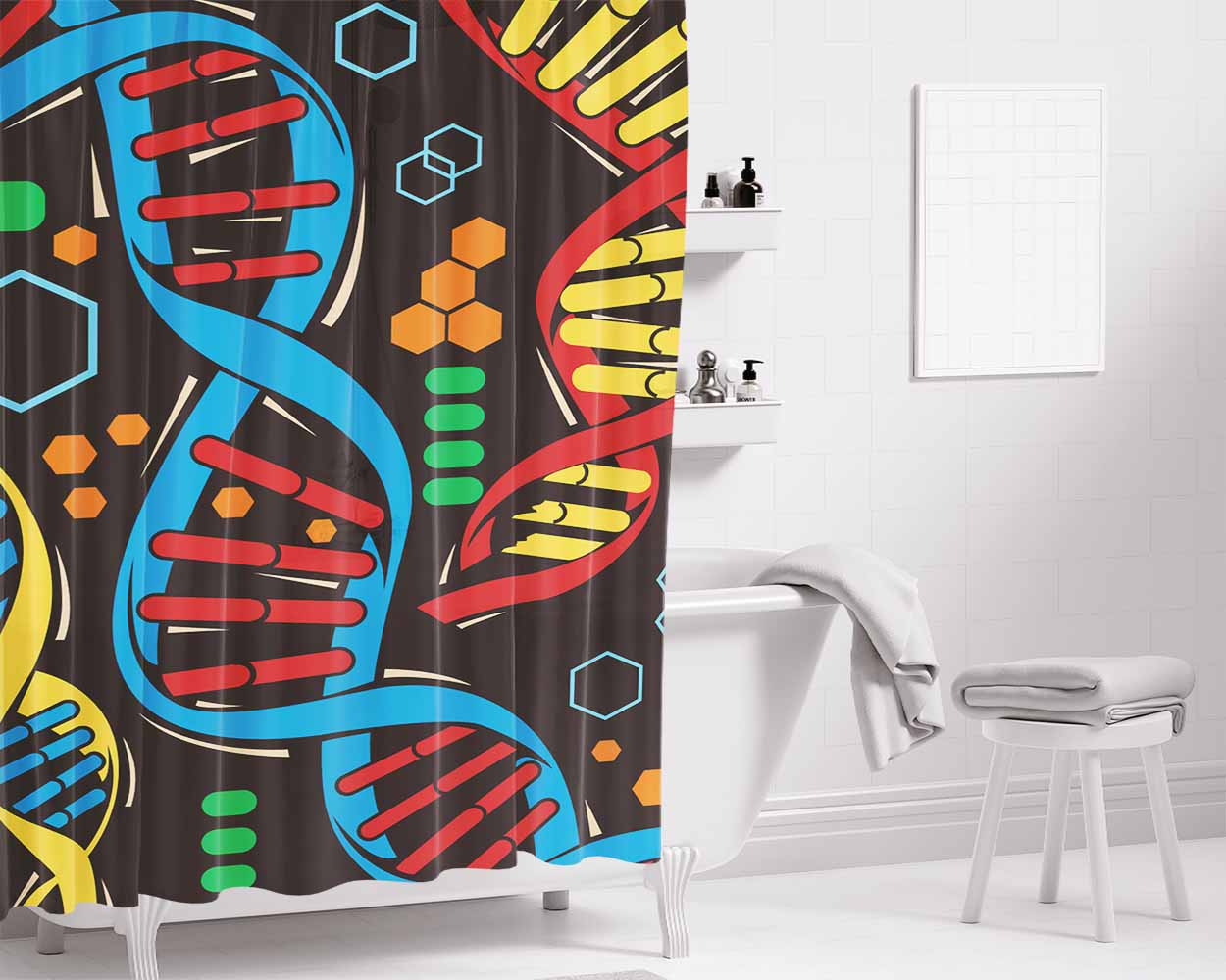 Cosima Bathroom Shower Curtain Fabric Waterproof | 66 X 72 Inch
