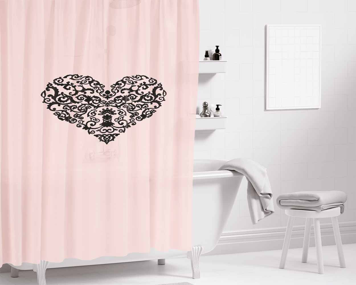 Damaged Rupture Cracked Out Black Bathroom Shower Curtain Fabric Waterproof | 66 X 72 Inch